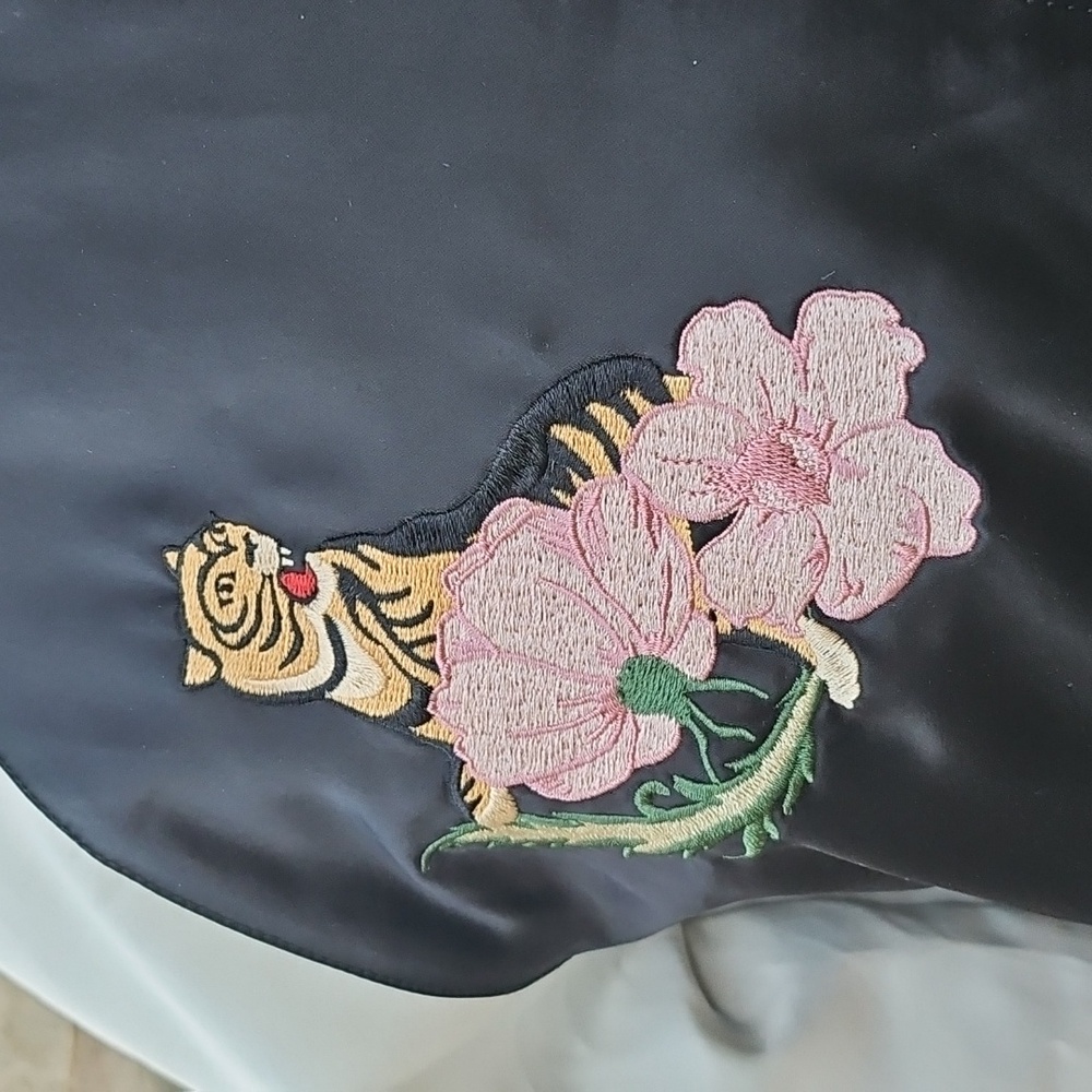 Vans Embroidered Tiger Palm Tree Satin Jacket Lge Skateboard "Vans California" - Picture 8 of 13